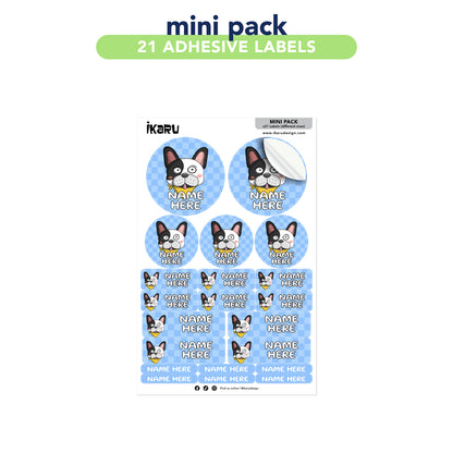 Ikaru Gala Dog personalized name label sheet, original character design