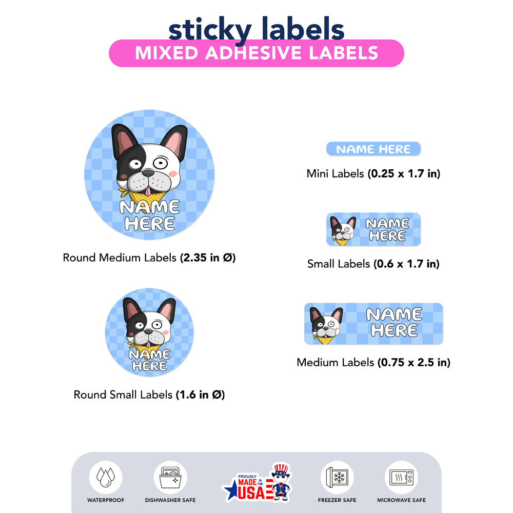 Ikaru Gala Dog personalized name label sheet, original character design