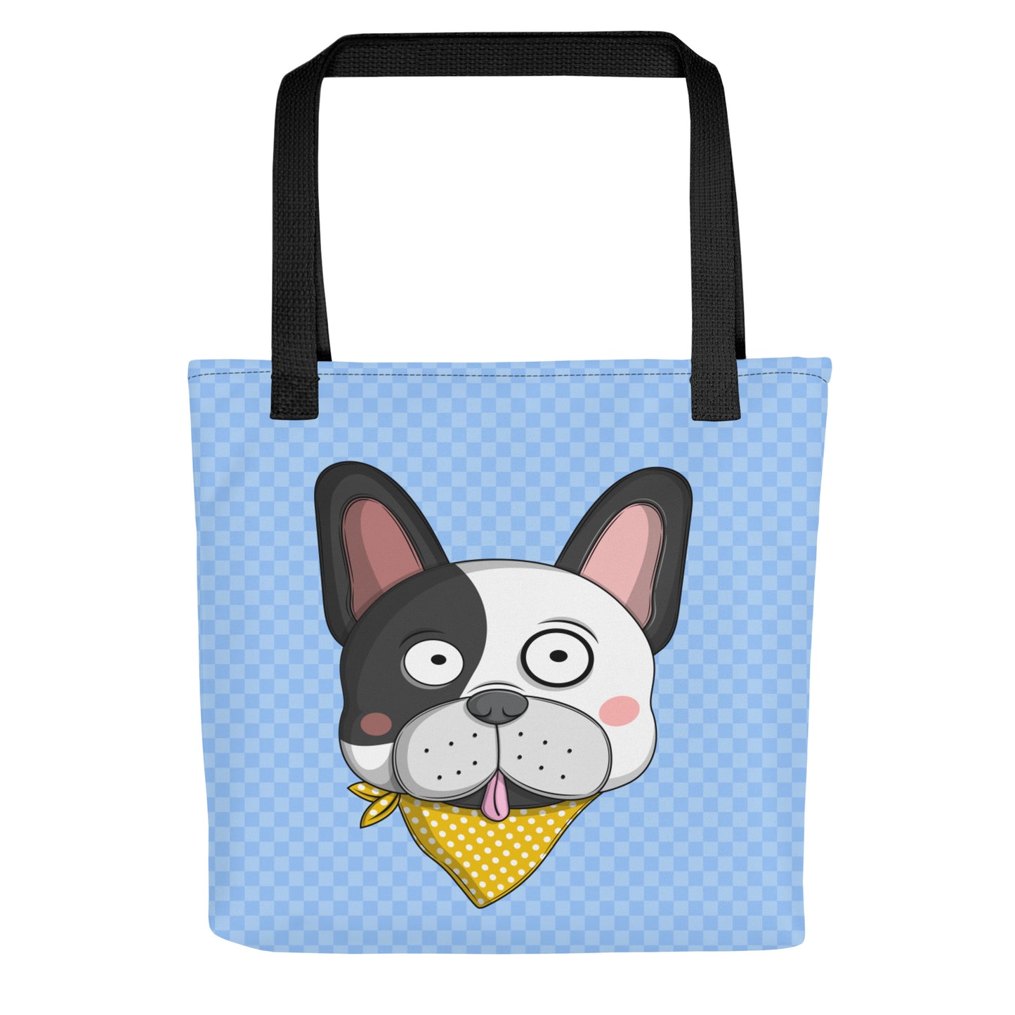 Ikaru Gala Dog tote bag, original character all-over print design