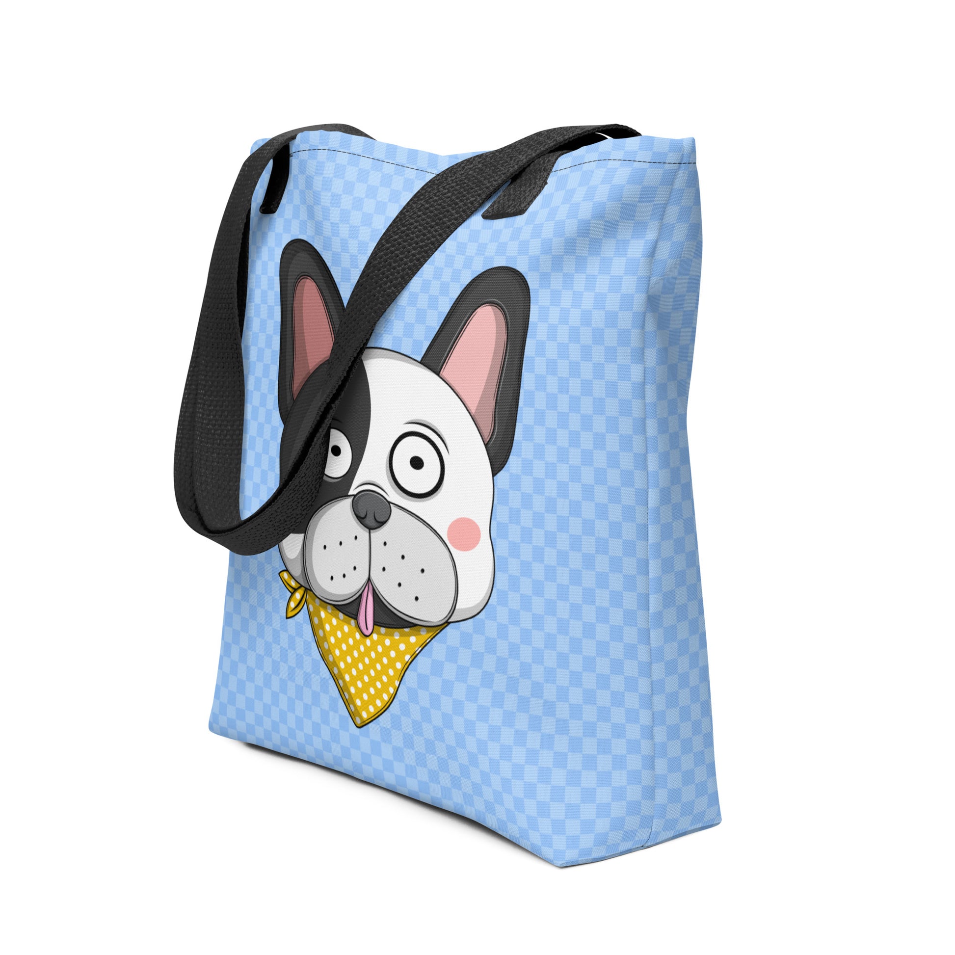 Ikaru Gala Dog tote bag, original character all-over print design