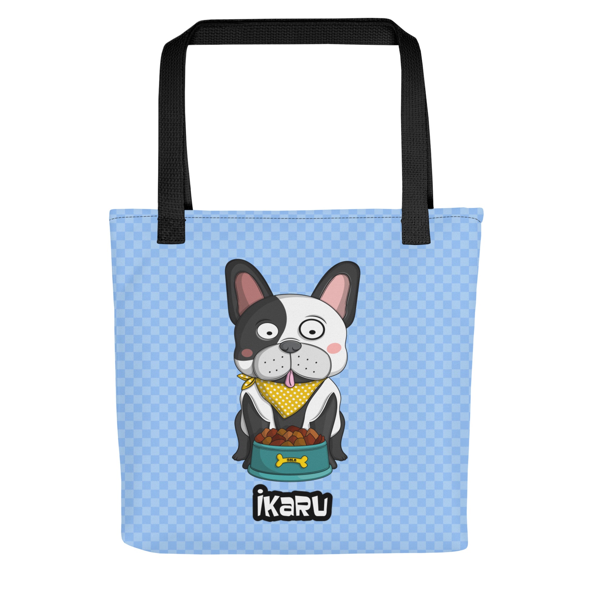 Ikaru Gala Dog tote bag, original character all-over print design