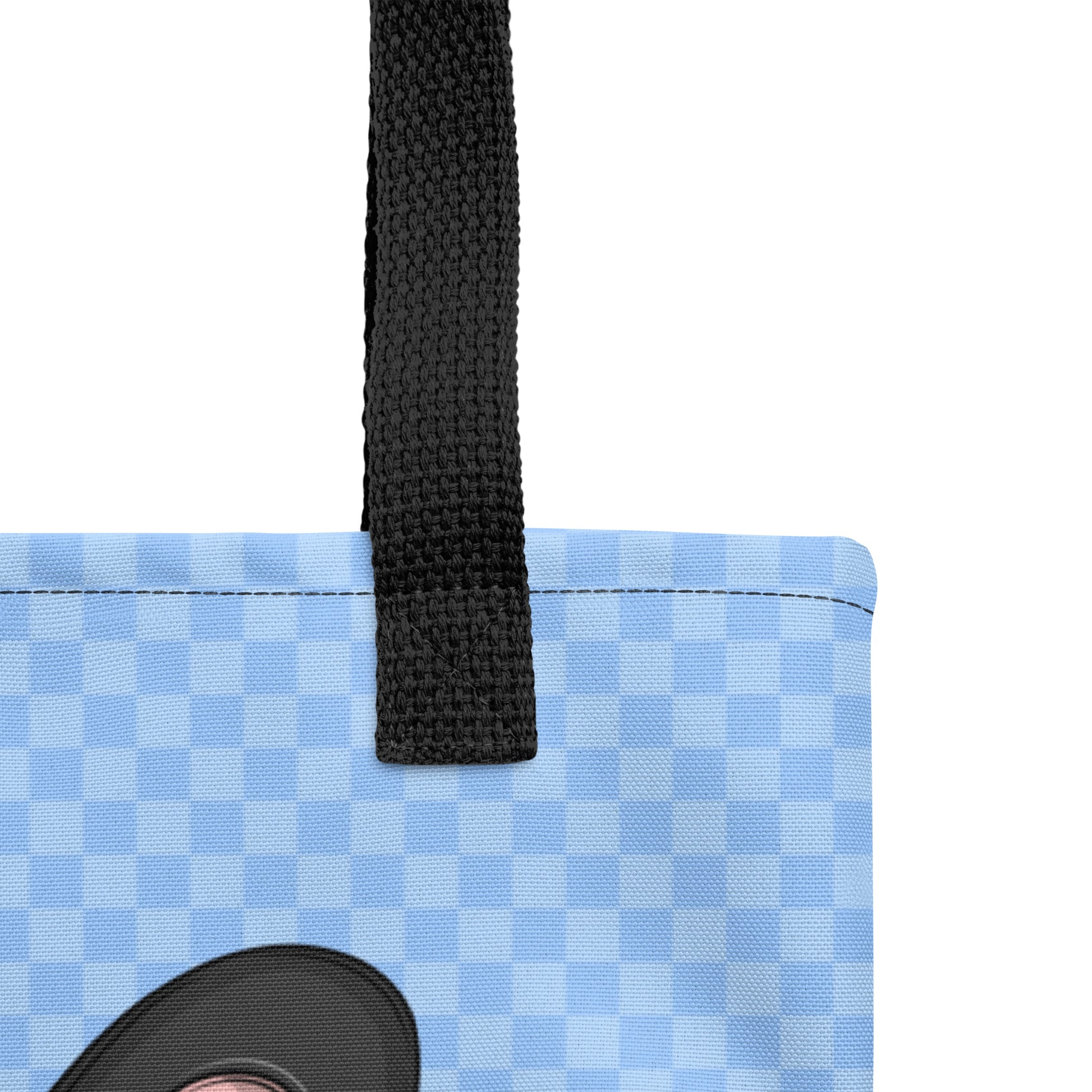 Ikaru Gala Dog tote bag, original character all-over print design
