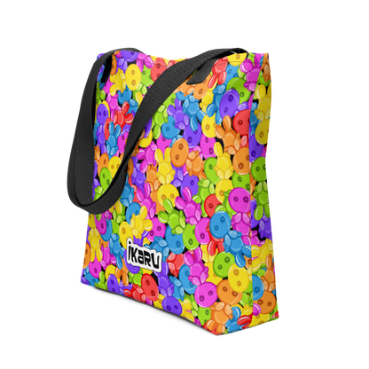 Ikaru Gummies tote bag, original character all-over print design