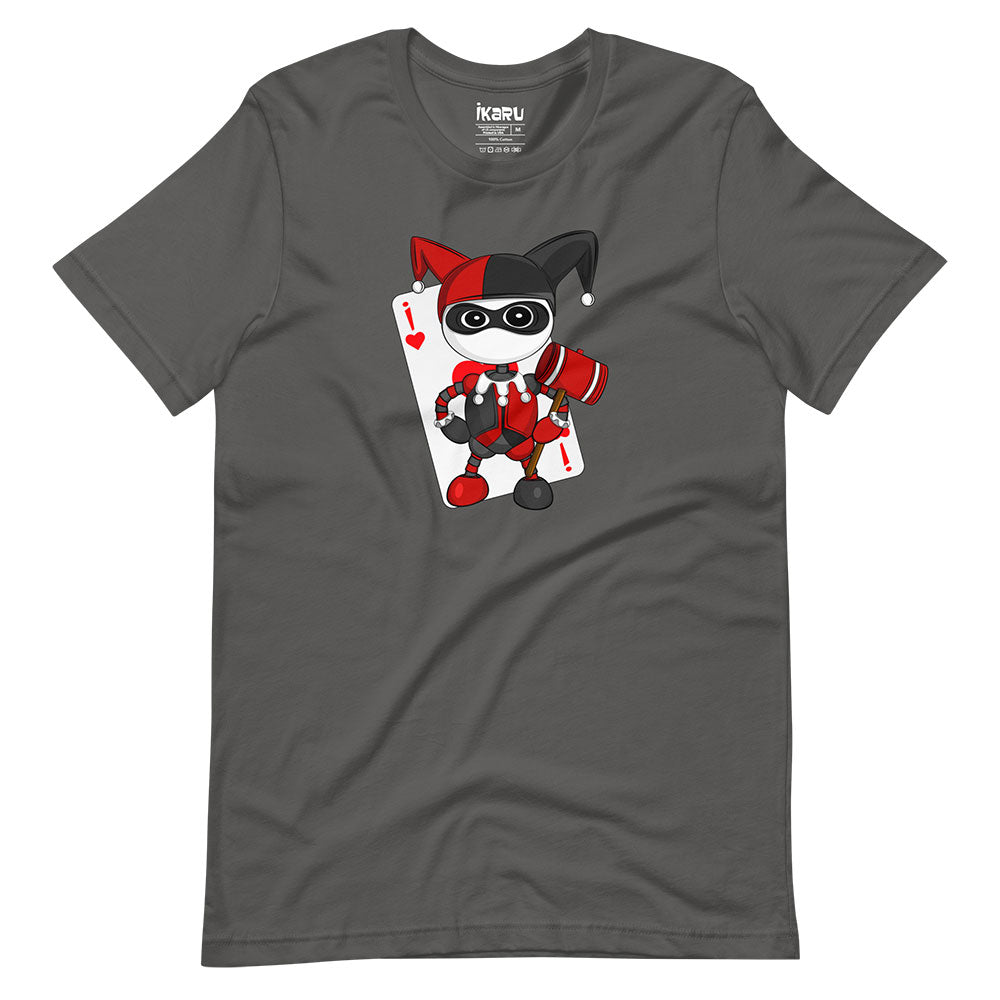 Ikaru Harlequin graphic t-shirt, original character illustration