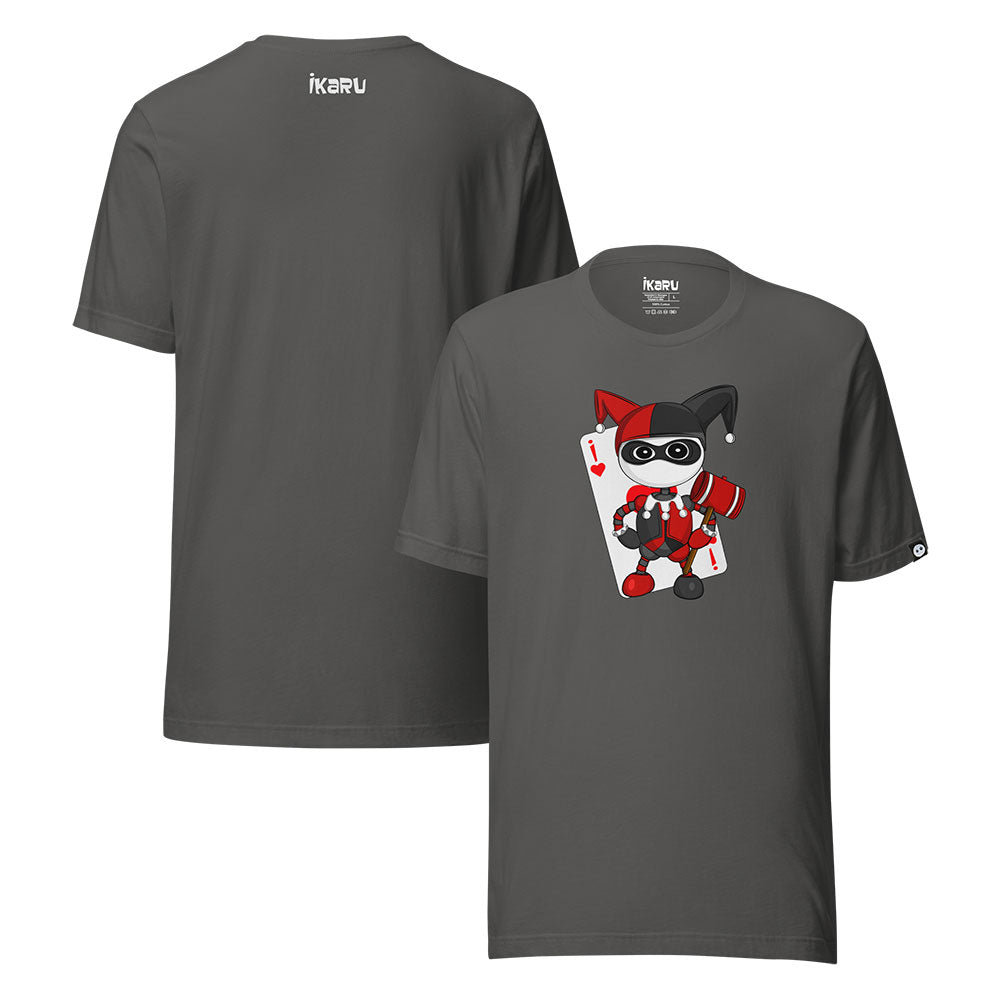 Ikaru Harlequin graphic t-shirt, original character illustration
