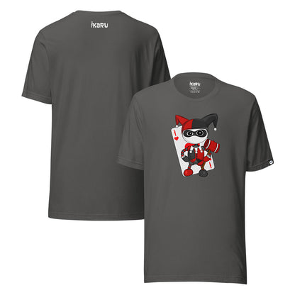 Ikaru Harlequin graphic t-shirt, original character illustration