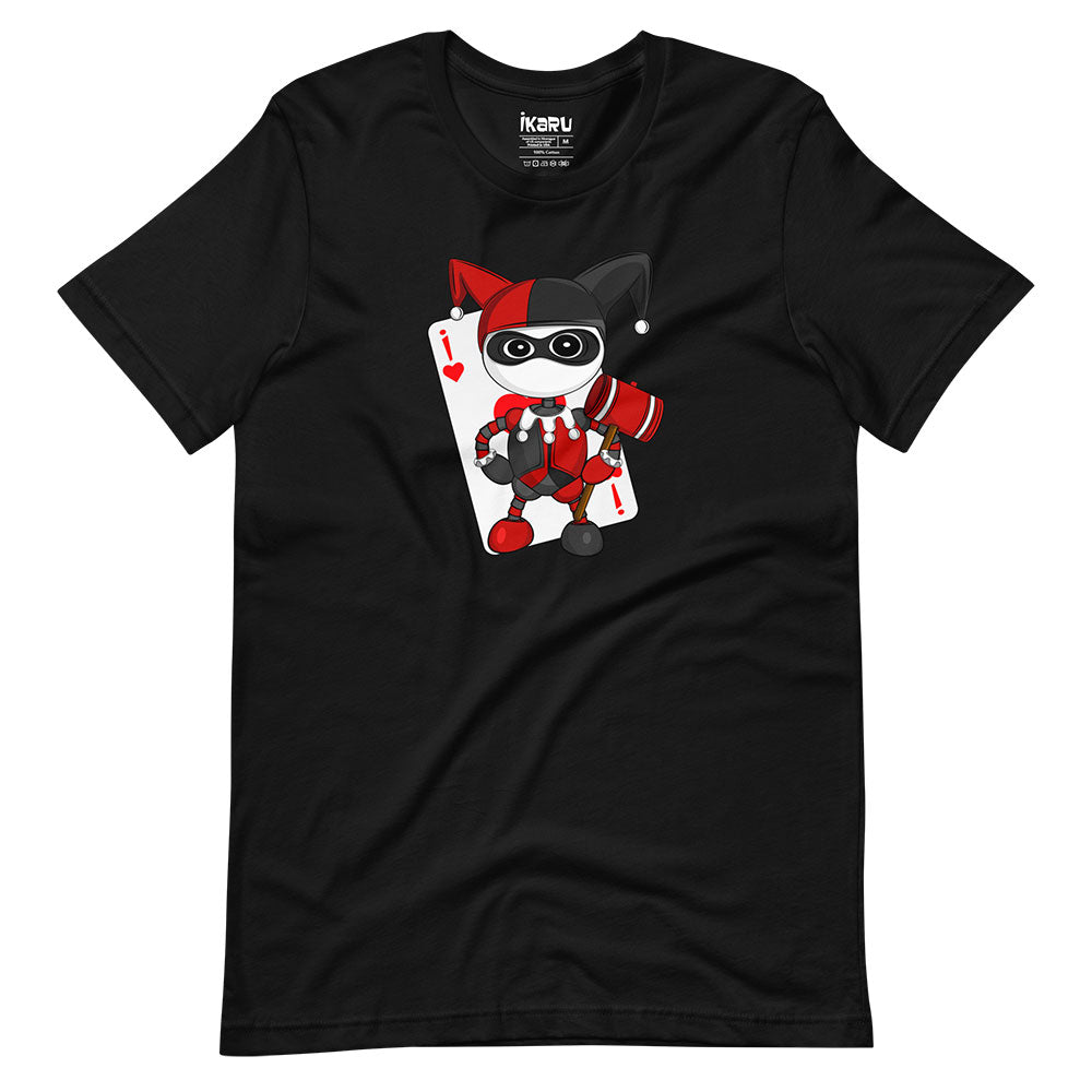 Ikaru Harlequin graphic t-shirt, original character illustration