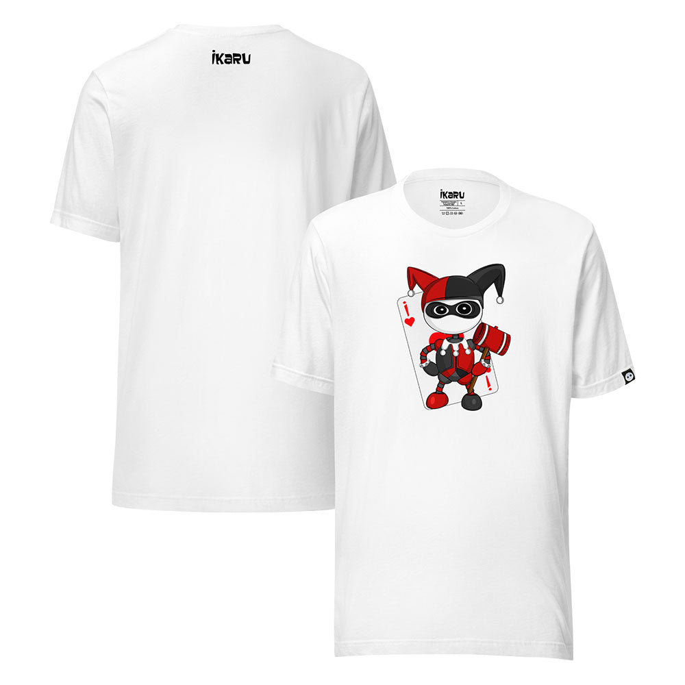 Ikaru Harlequin graphic t-shirt, original character illustration