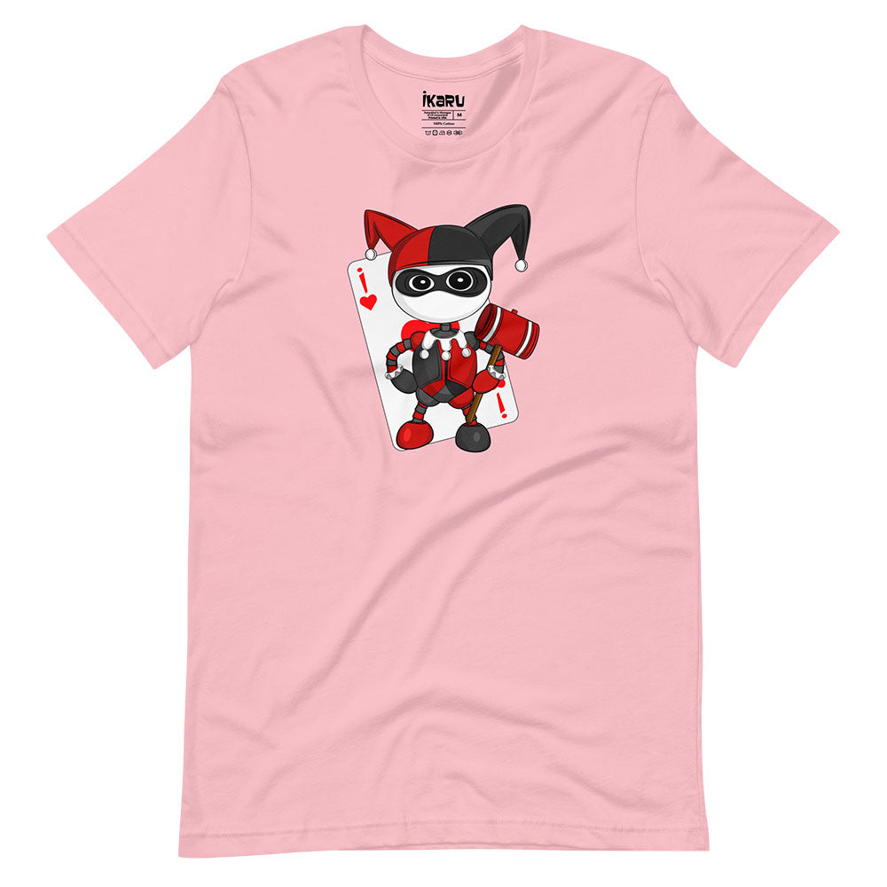 Ikaru Harlequin graphic t-shirt, original character illustration