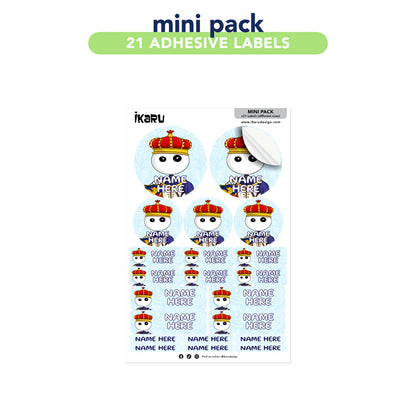  Ikaru King personalized name label sheet, original character design