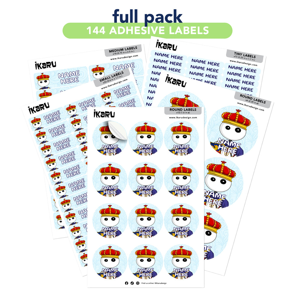  Ikaru King personalized name label sheet, original character design