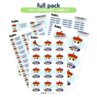  Ikaru King personalized name label sheet, original character design