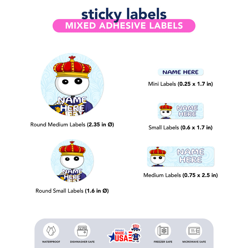  Ikaru King personalized name label sheet, original character design