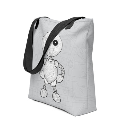  Ikaru Mechanical tote bag, original character all-over print design