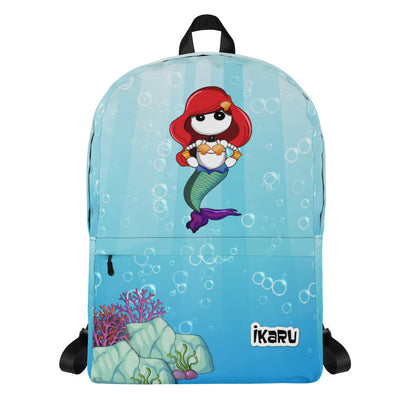 Ikaru Mermaid backpack, original character all-over print design