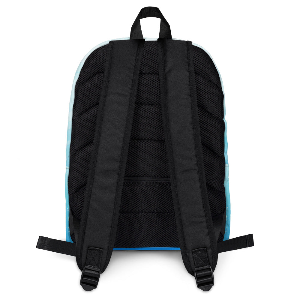 Ikaru Mermaid backpack, original character all-over print design