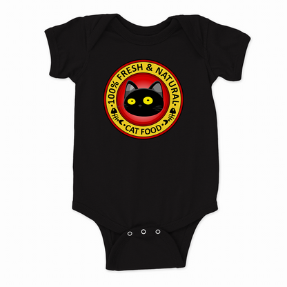  Ikaru Blacky Cat Food baby onesie, original character design
