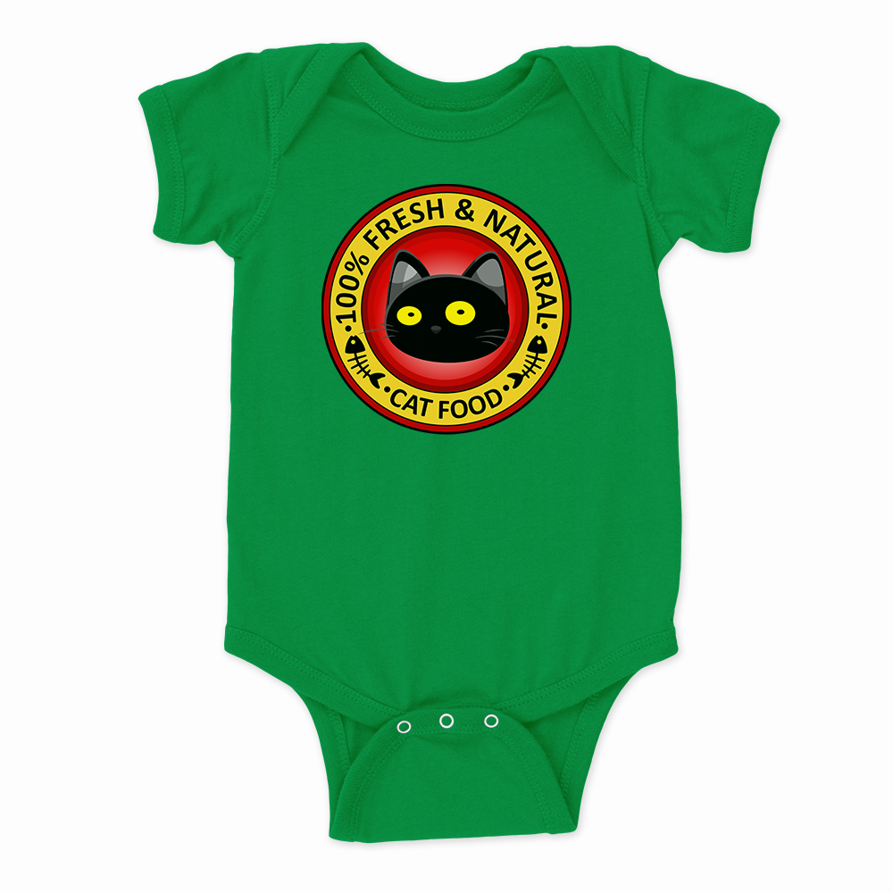  Ikaru Blacky Cat Food baby onesie, original character design