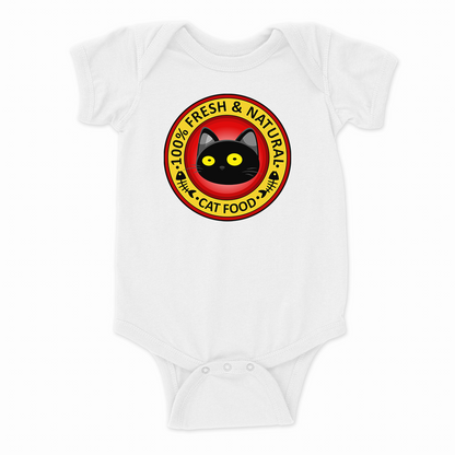  Ikaru Blacky Cat Food baby onesie, original character design