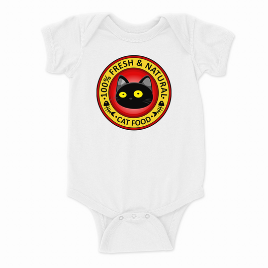  Ikaru Blacky Cat Food baby onesie, original character design