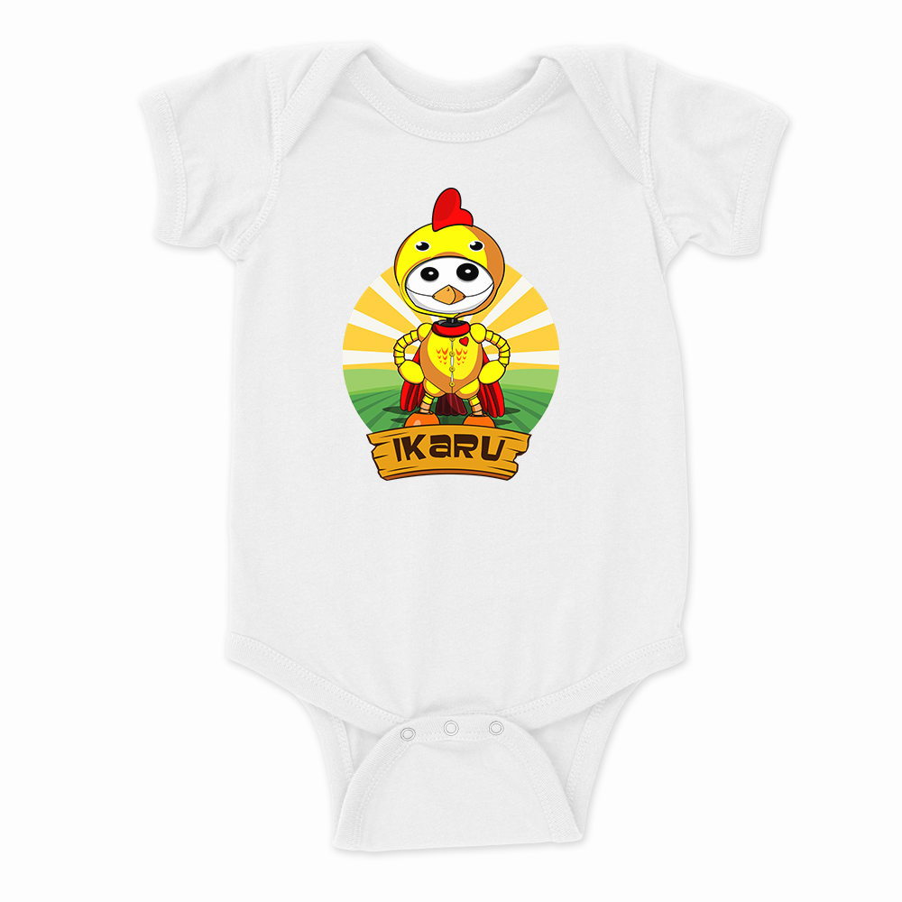 Ikaru Chicken baby onesie, original character design