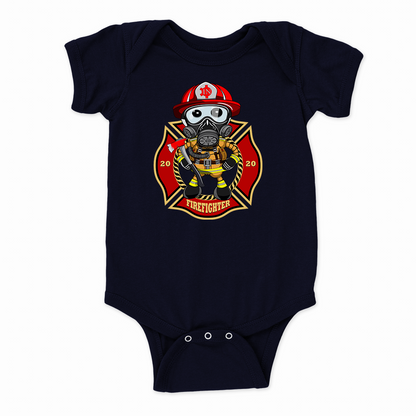 Ikaru Firefighter baby onesie, original character design