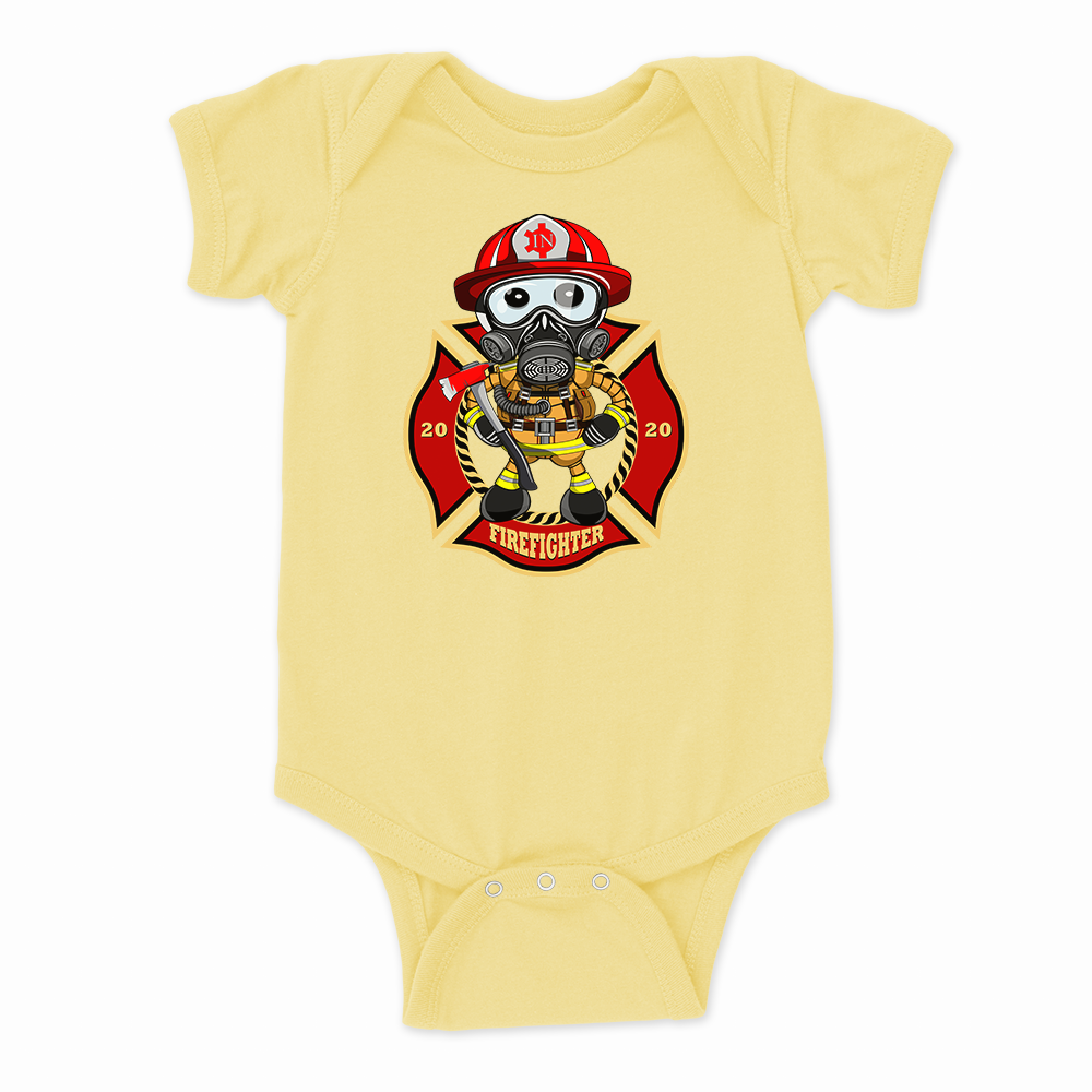 Ikaru Firefighter baby onesie, original character design