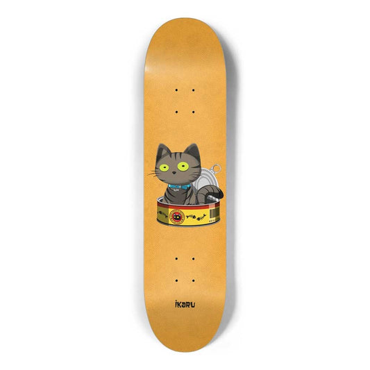 Ikaru Ozzy Can skateboard deck, original character design, 7-ply Canadian maple