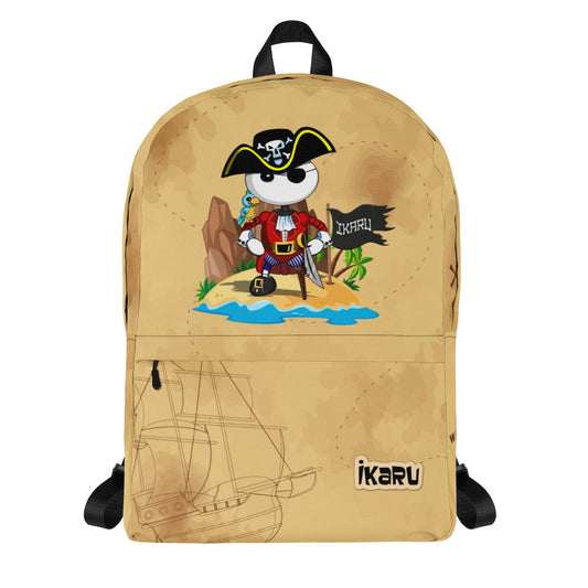 Ikaru Pirate backpack, original character all-over print design