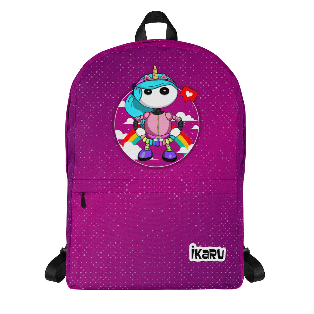 Ikaru Rainbow girl backpack, original character all-over print design