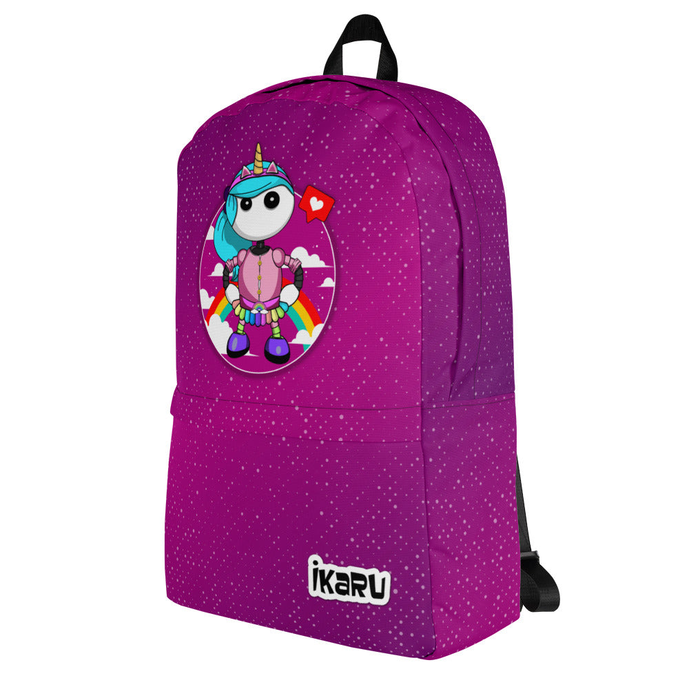 Ikaru Rainbow girl backpack, original character all-over print design