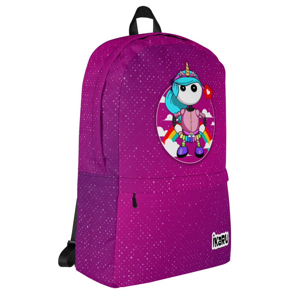 Ikaru Rainbow girl backpack, original character all-over print design