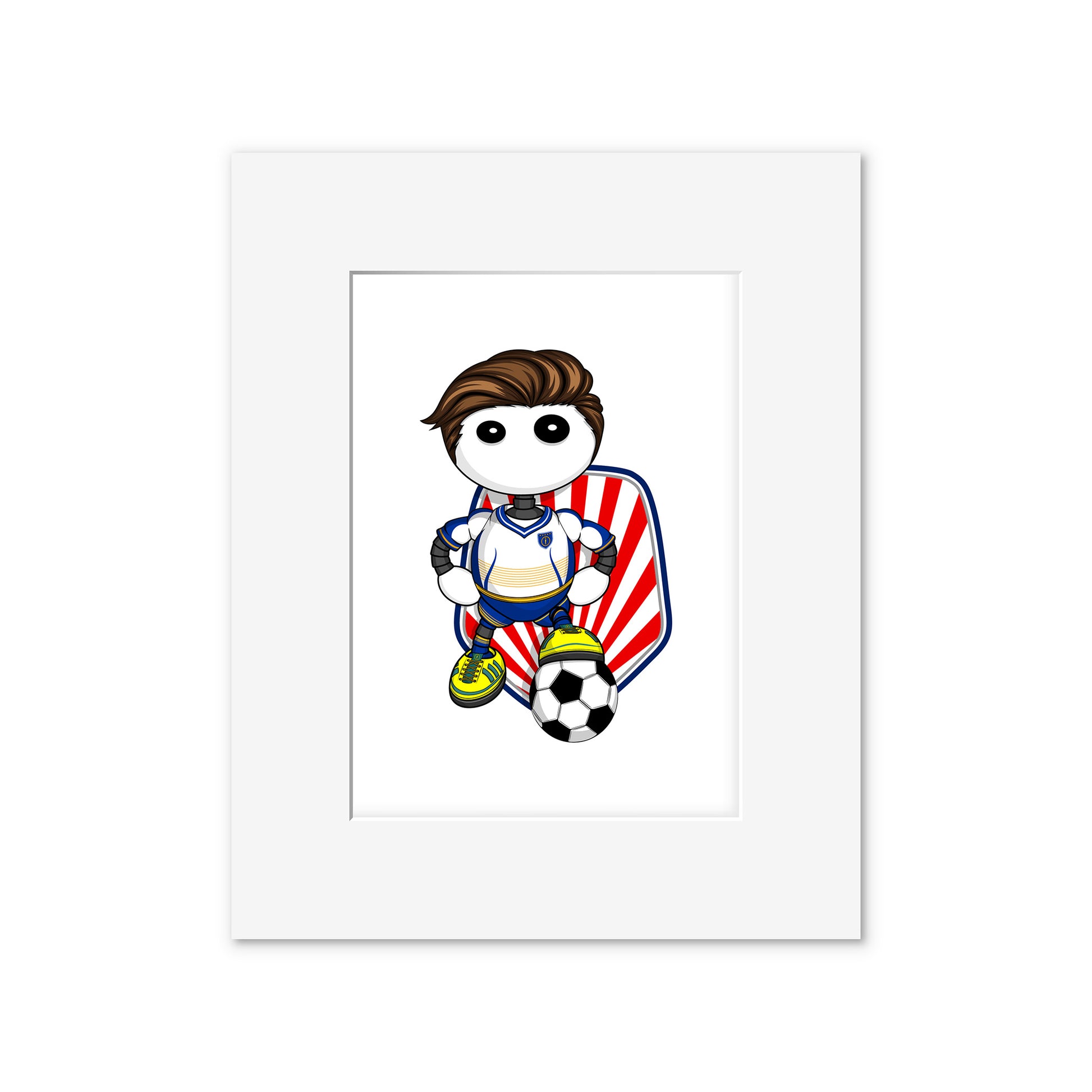 Ikaru Soccer art print, original character illustration, 8x10 inches