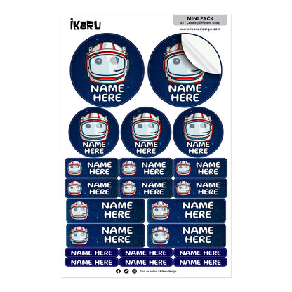  Ikaru Space personalized name label sheet, original character design