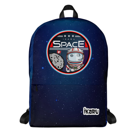 Ikaru Space backpack, original character all-over print design