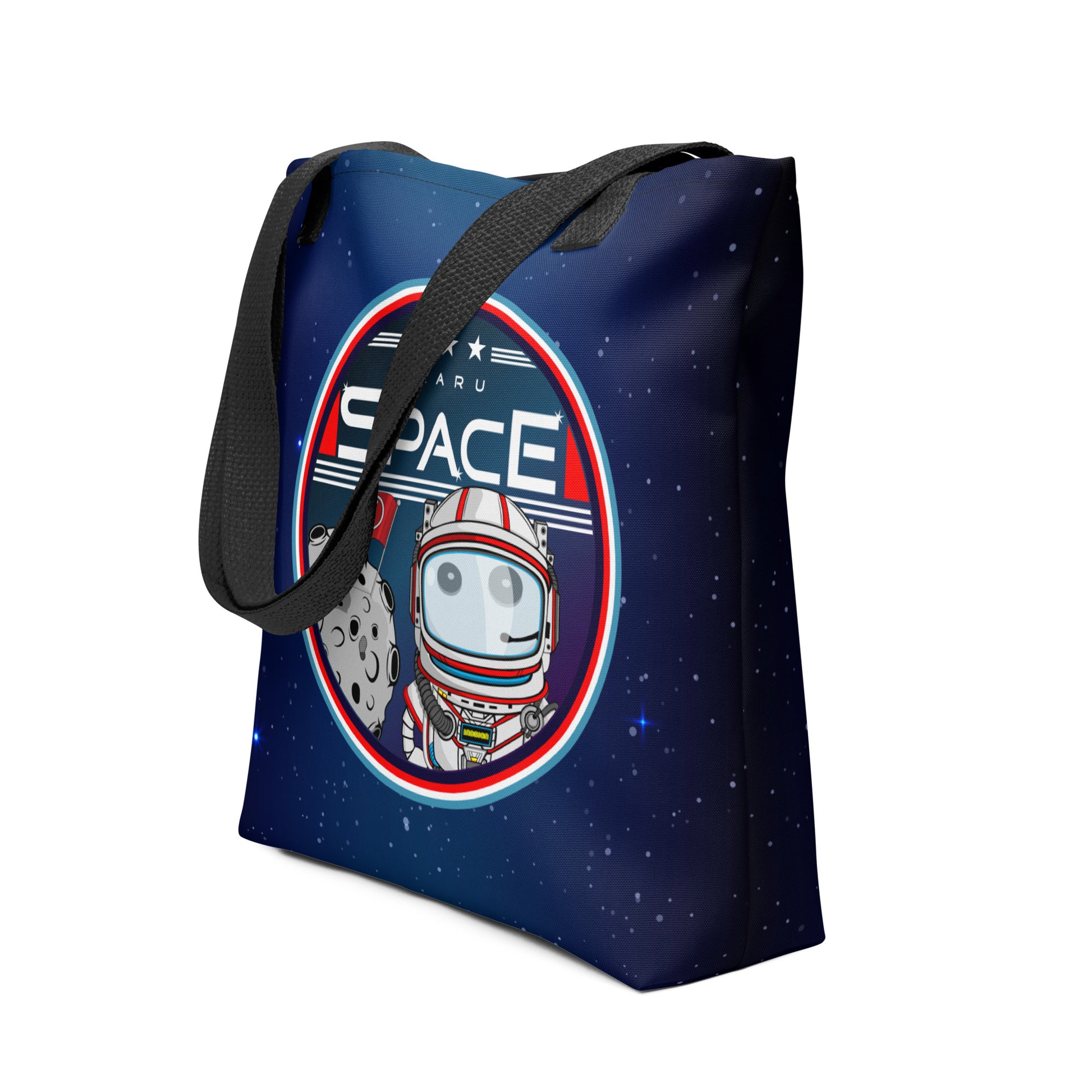 Ikaru Space tote bag, original character all-over print design