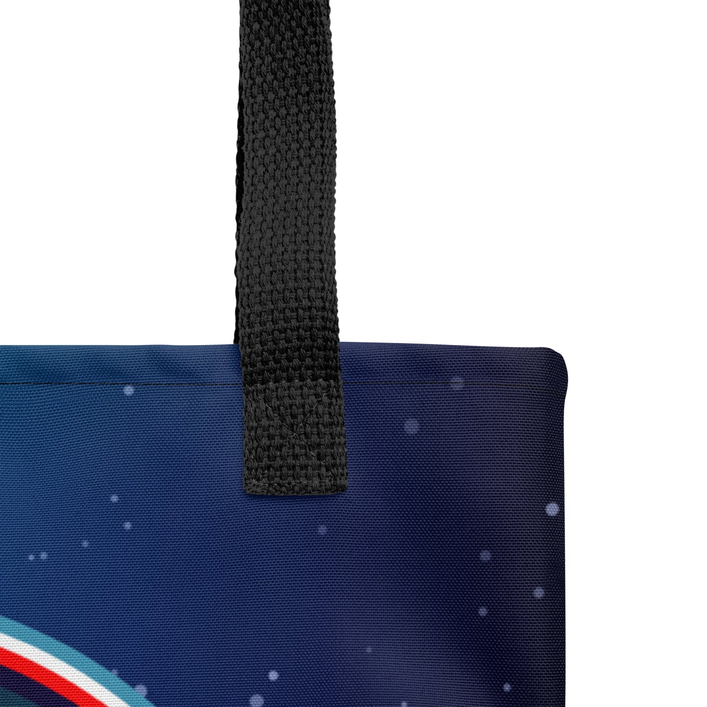 Ikaru Space tote bag, original character all-over print design