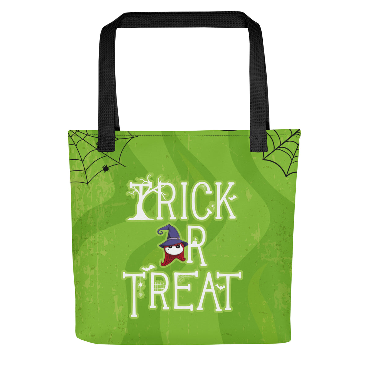 Ikaru Witch Halloween tote bag, original character all-over print design