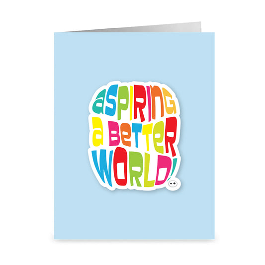 Aspiring a Better World Ikaru folded greeting card, original art
