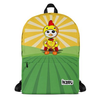 Ikaru chicken backpack, original character all-over print design