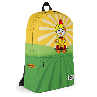 Ikaru chicken backpack, original character all-over print design