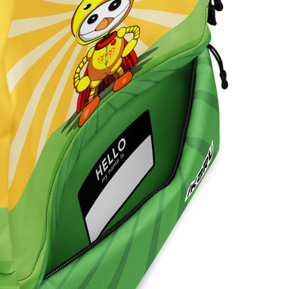 Ikaru chicken backpack, original character all-over print design