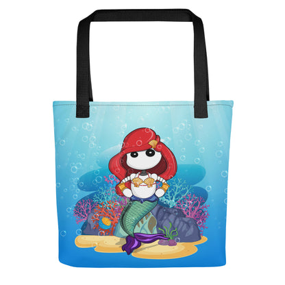  Ikaru mermaid tote bag, original character all-over print design