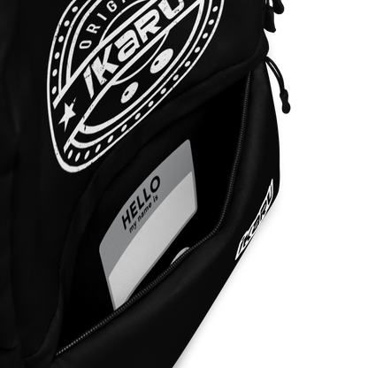 Ikaru original logo backpack, original character all-over print design