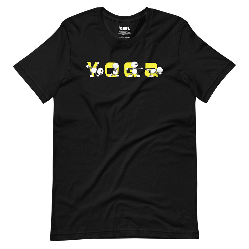Ikaru Yoga graphic t-shirt, original character illustration