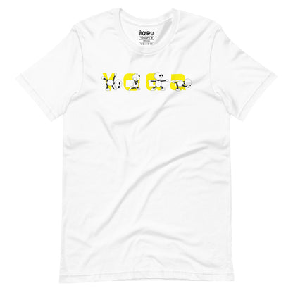 Ikaru Yoga graphic t-shirt, original character illustration