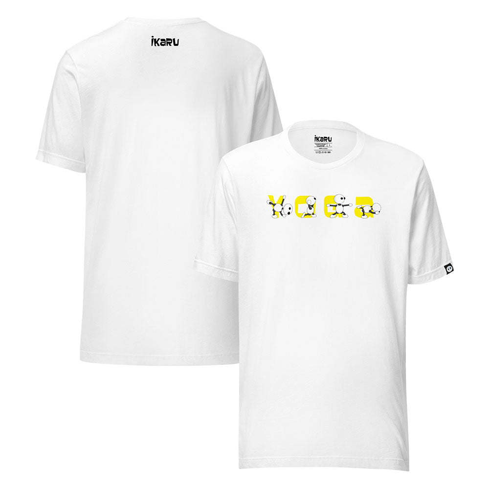 Ikaru Yoga graphic t-shirt, original character illustration
