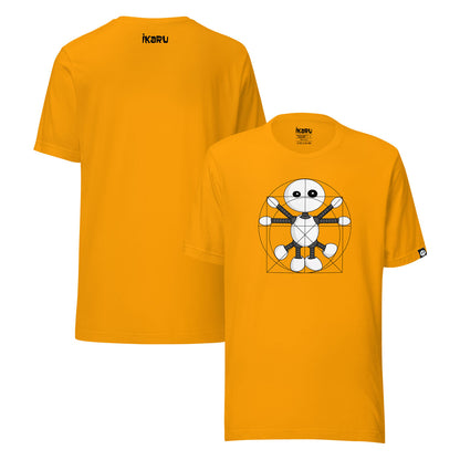 Vitruvian Ikaru graphic t-shirt, original character illustration