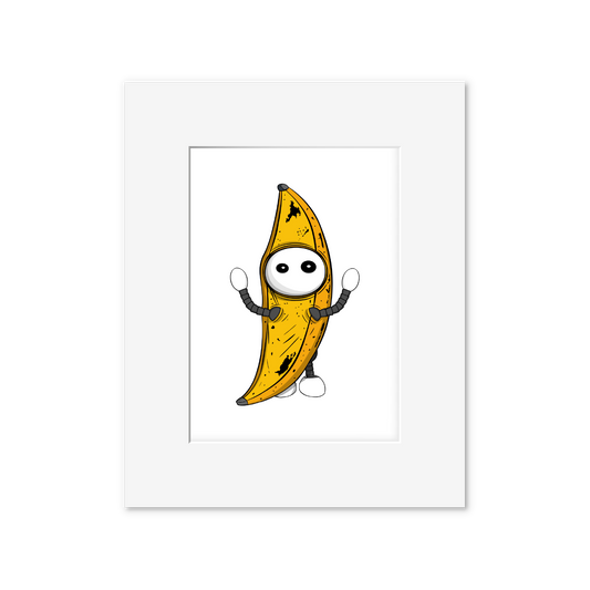 Ikaru Banana art print, original character illustration, 8x10 inches