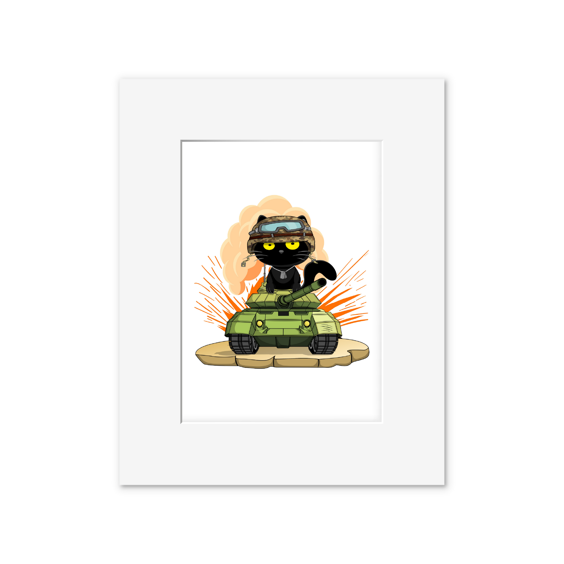 Ikaru Tank Cat art print, original character illustration, 8x10 inches